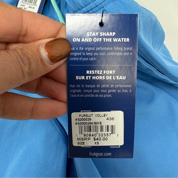 Huk Pursuit Volley Quick-Dry Fishing Shorts Quiet Harbor Blue & Long Sleeve Top - Picture 6 of 14